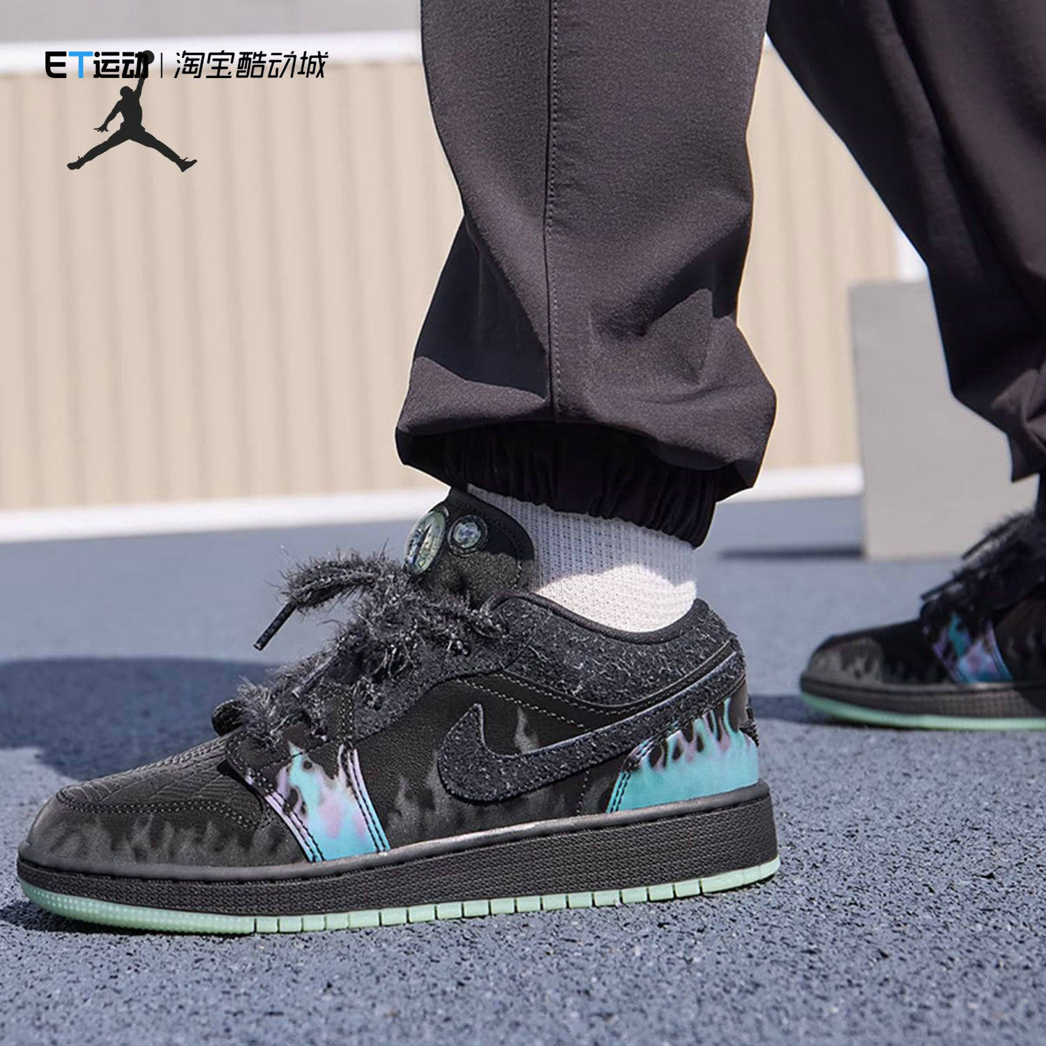 Nike/耐克新款正品Air Jordan 1儿童运动休闲低帮板鞋 HQ3442-001,淘宝优惠券,粉丝福利购,淘宝优惠卷