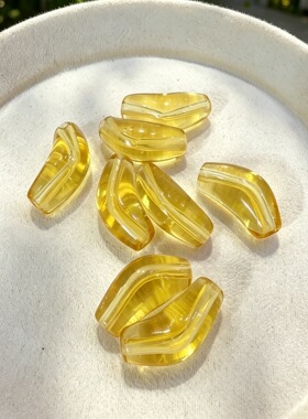 原创新品手工烧制碧玺色系复古弯管琉璃散珠 DIY手串项链材料配饰