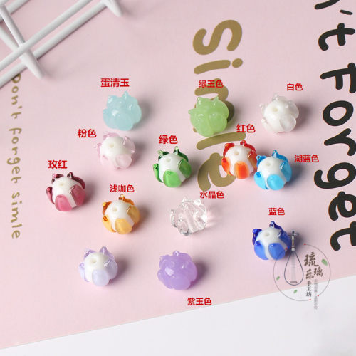 新品琉璃铃兰花瓣散珠 diy发簪头饰耳坠项链吊坠手工串珠饰品材料 - 图0