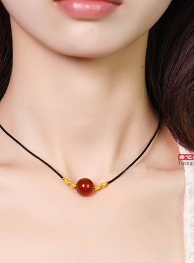 红玛瑙项链网红同款相思豆