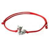 Браслет на ногу, браслет из красной нити, оберег на день рождения, защитный амулет, колокольчик для влюбленных, серебро 990 пробы, лиса, енот, подарок на день рождения