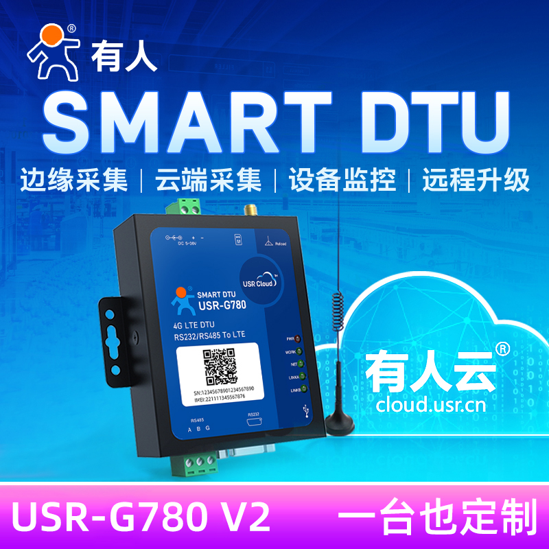 有人dt模块u串口RS232/485转4G DTU联网通信工业设备USR-G780 V2 - 图0