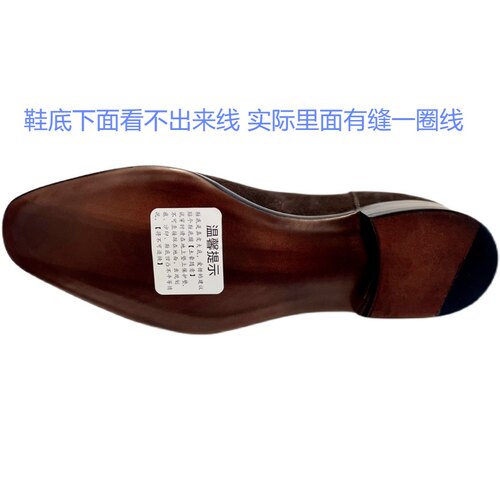 固伦手工男鞋进口头层小牛皮三节头正装商务固特异真牛皮底英伦 - 图0