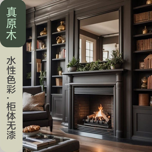 途蓝全实木书柜客厅柜定制美式客厅柜书房书墙白蜡樱桃木工厂直营 - 图1