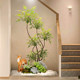 Simulated green plants, large indoor landscaping plants, landscape combination, high-end light luxury window decoration, floor-standing simulated plants