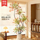 Simulated green plants, colorful nandina bamboo, high-end light luxury indoor living room decoration, large bionic plant floor-standing fake potted plants