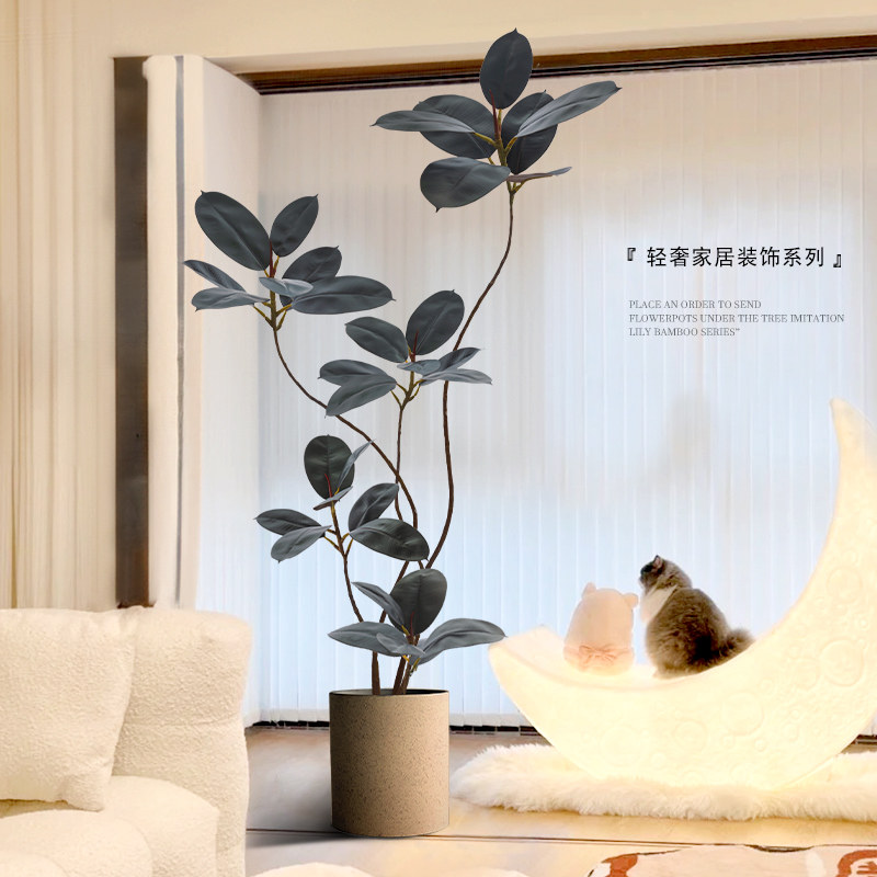 仿真绿植大型客厅落地摆件室内沙发电视柜旁边假植物黑金刚橡皮树,淘宝优惠券,粉丝福利购,淘宝优惠卷