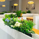 Simulated green plant potted small wall landscaping decoration fake plant fern leaves to surround the background wall with flowers and green leaves