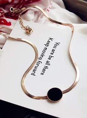 钛钢蛇骨链18a欧美简约黑项链