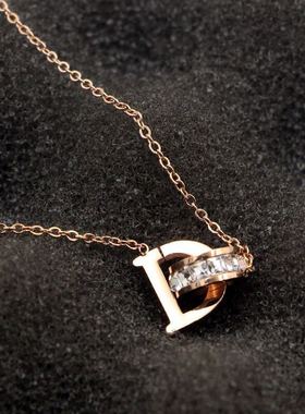 钛钢盒子链18a韩版玫瑰金项链