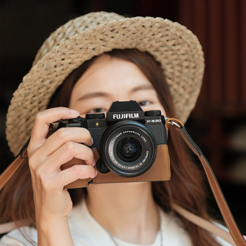 富士XS20保护套XT5真皮底座XT30三代皮套XT50相机包XM5xe5XH2配件 - 图0