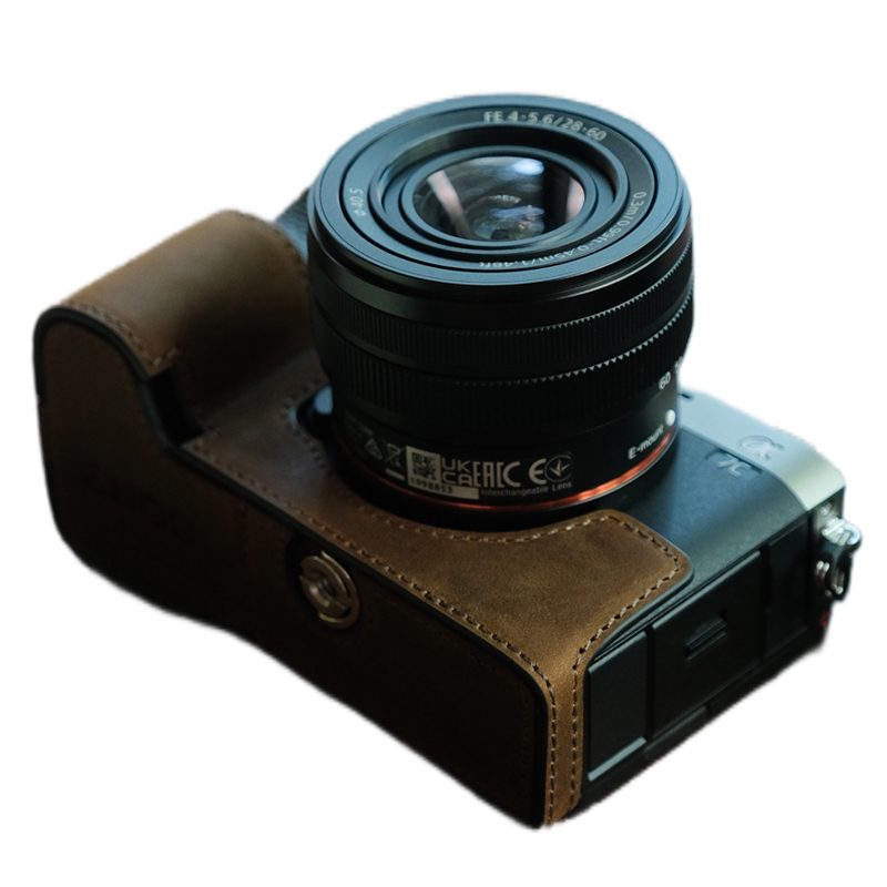 JX真皮索尼A7C/A7C2相机保护套 A7CR皮套A7M4真皮底座配件相机包