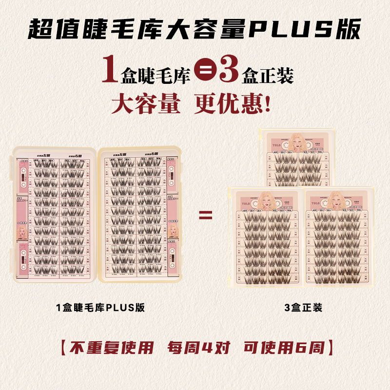 YOLO摇一夏混血转校生甜辣纯欲浓密单簇仿真分段假睫毛免胶胶水款 - 图1