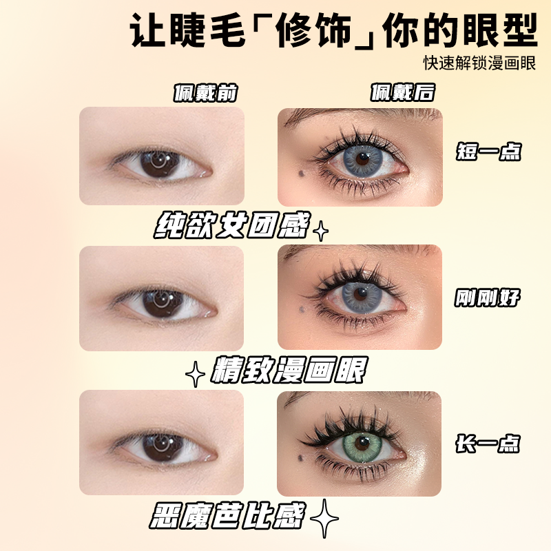 YOLO摇一夏懒人假睫毛小花卷三部曲浓密仿真单簇卷翘漫画轻欧美 - 图1