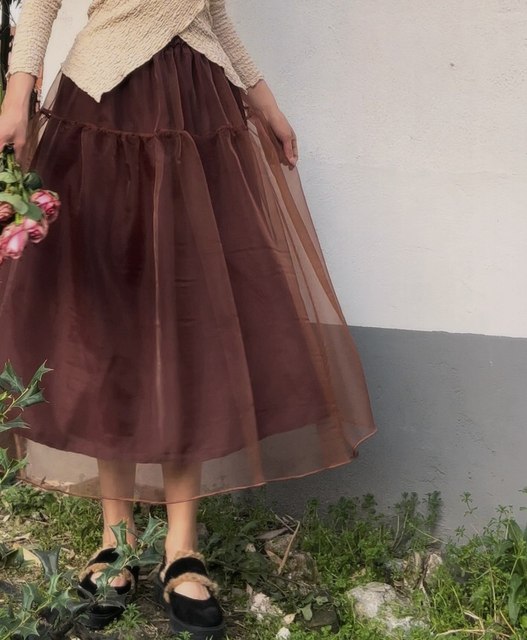 Retro dark temperament Yamamoto style puffy skirt