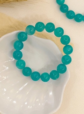 CHUNSHI·「海蓝秘境」大颗粒！天然秘鲁冰种天河石手链手串饰品