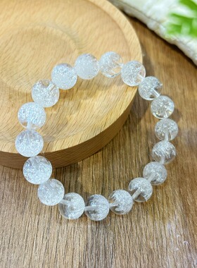 春莳「 塞北的雪」超美腻！天然爆闪白阿塞喜金素圈水晶手链手串
