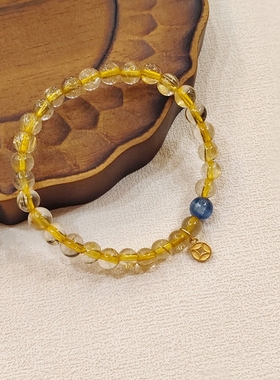 CHUNSHI「流年」原创设计招财新中式天然金发晶蓝晶石手链手串女