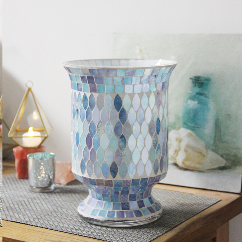 北欧现代简约富贵竹花瓶摆件客厅马赛克玻璃插花透明大号水培家用 - 图2