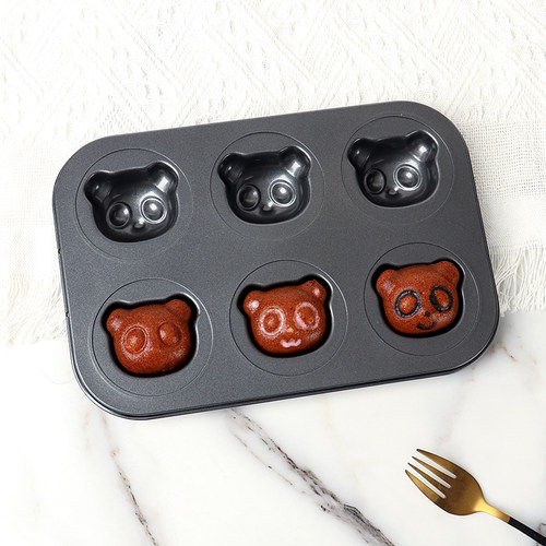 日式卡通熊玛德琳烤盘熊猫网红蛋糕装饰9/12连立体熊头烘焙模具 - 图2