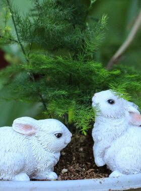 仿真小白兔盆栽花园兔年吉祥物