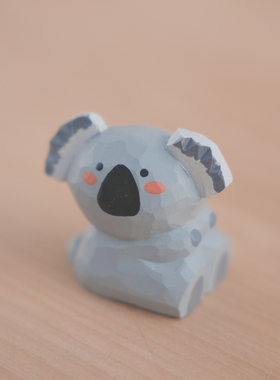 自习室可爱考拉木质摆件