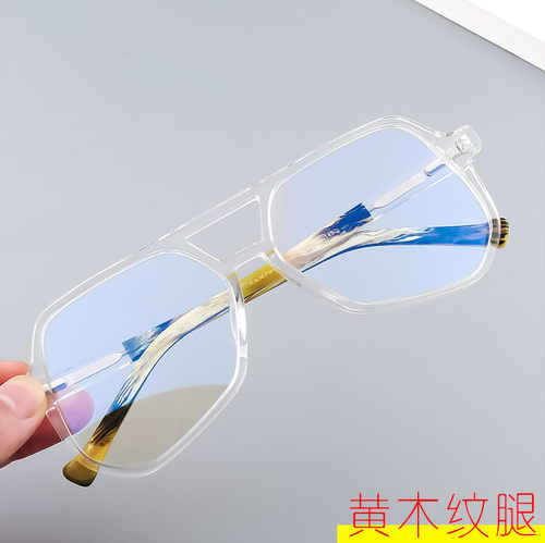 大状同款眼镜无边框透明平光防蓝光护眼睛男女近视灰蚂蚁镜框架 - 图3