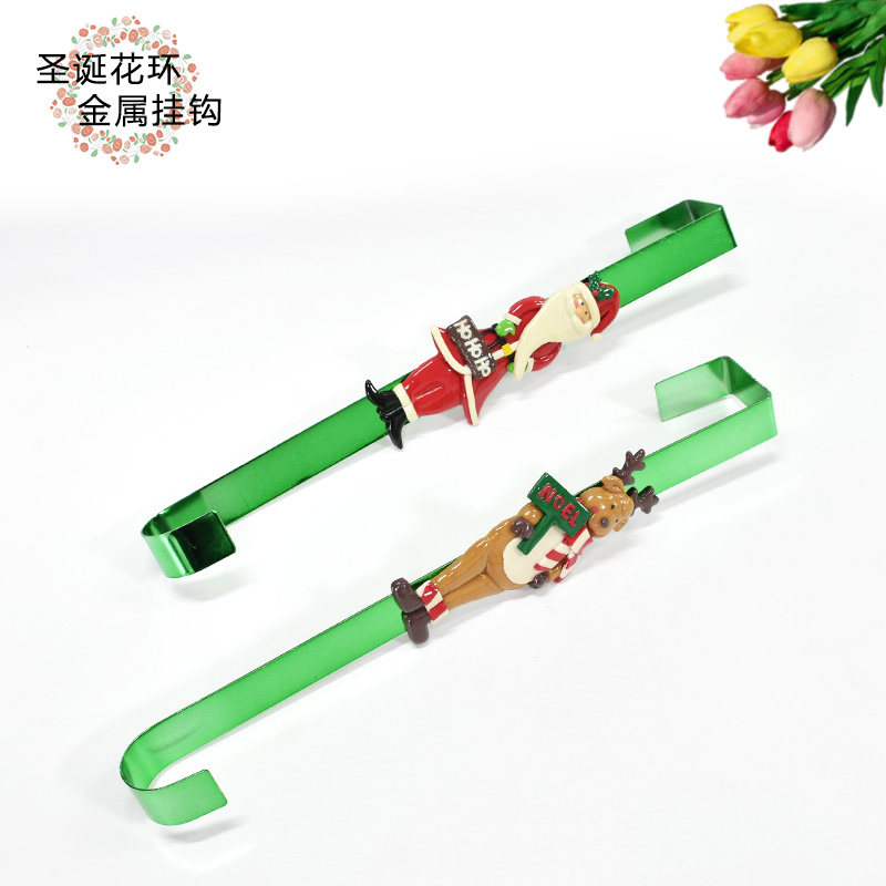 圣诞装饰品铁艺彩色圣诞老公公雪人挂钩花环麋鹿挂钩藤条墙挂门挂,淘宝优惠券,粉丝福利购,淘宝优惠卷