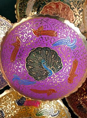 尼泊尔七彩孔雀碗合金铜