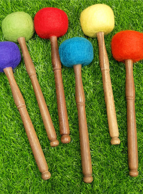 尼泊尔手工满月钵佛音碗敲棒羊毛毡音钵锤西藏颂钵槌专业音疗钵棒