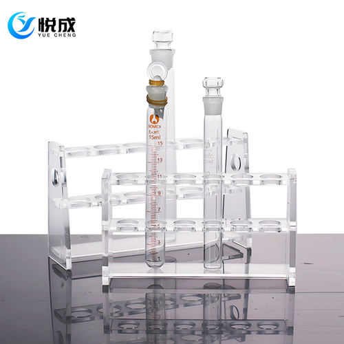 悦成 亚克力玻璃比色管架10 25 50 100ml单排6 12孔径16 21 26 31mm - 图0