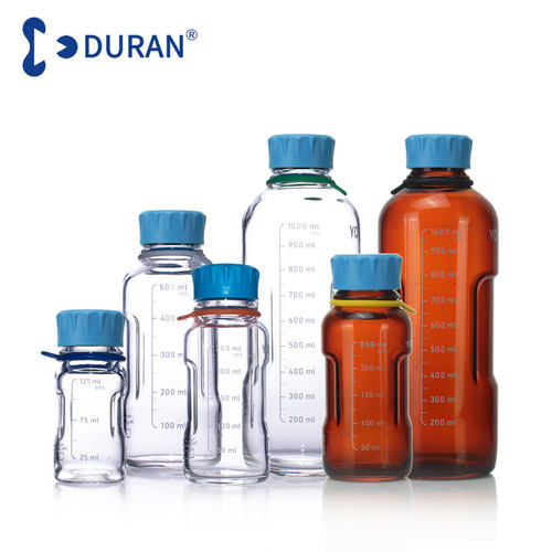 DURAN 肖特蓝盖试剂瓶透明/棕色YOUTILITY瓶GL45带盖硅胶标识环玻璃瓶 果汁咖啡 茶杯 酒瓶 储酒器 - 图0