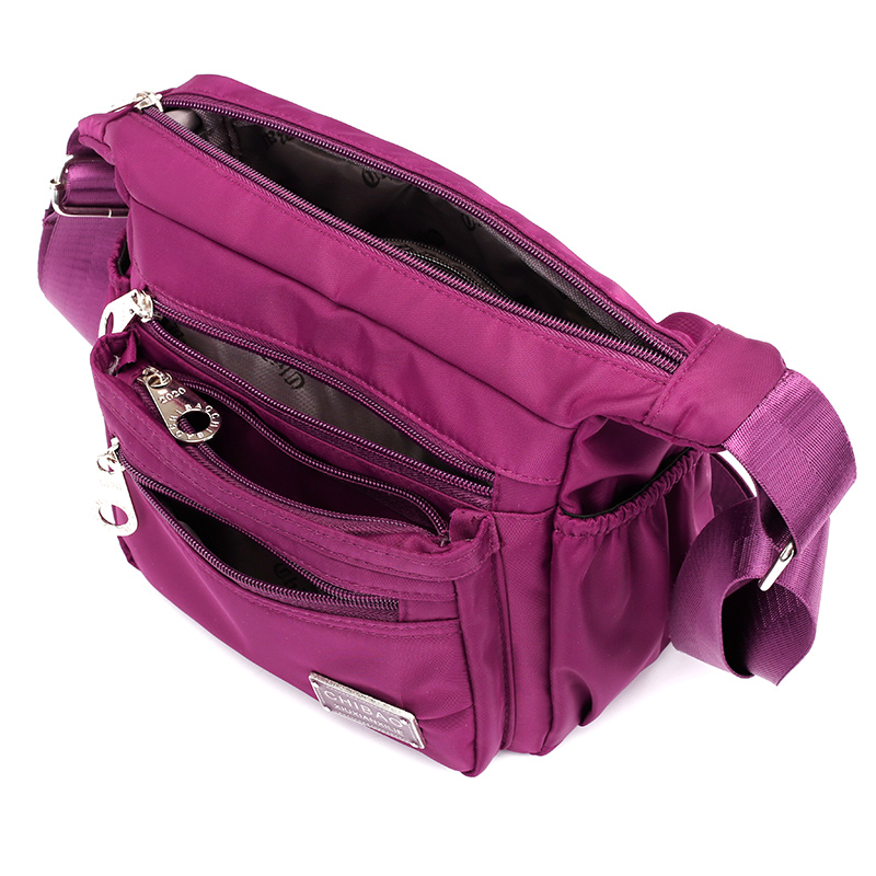 驰豹尼龙布斜挎包女2025新款潮时尚中年女包包单肩帆布妈妈包百搭 - 图1