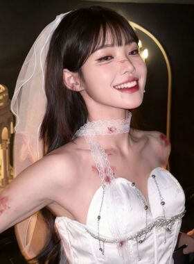 万圣节cos鬼新娘装扮蕾丝边蝴蝶结颈链choker哥特风网纱颈带项链