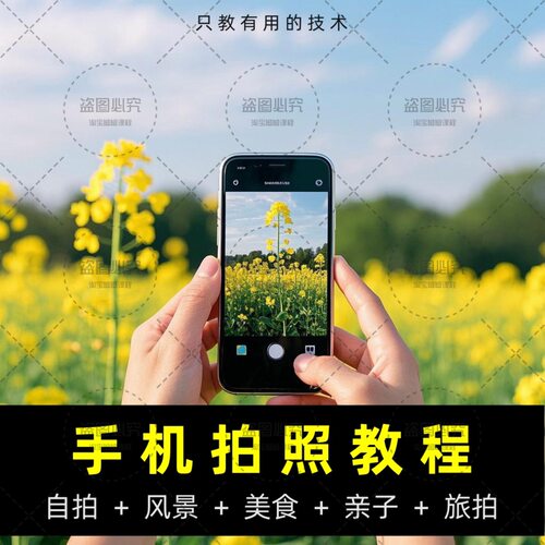 手机拍照摄影短视频教程入门照相网课教学后期剪辑拍摄技巧修图课 - 图1