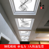 3d art glass ceiling light lavish minimalist approachate ceiling decoration aisle New Chinese light transmission acrylic ceiling