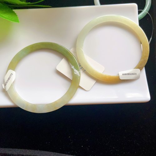 天然缅甸A货翡翠叮当镯，保A有证书，天然翡翠手镯 - 图1