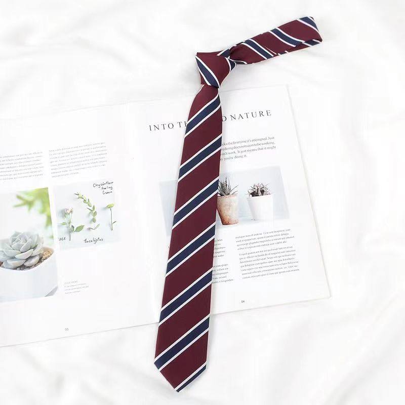 【买二送一】校供感JKDK夏至条纹领带校供感条纹酒红免打领结配饰,淘宝优惠券,粉丝福利购,淘宝优惠卷