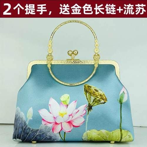 Вместительная и большая этническая маленькая сумка клатч, ретро сумка через плечо, китайский стиль