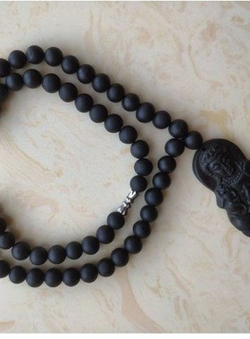 天然砭石项链男女款能量石颈椎保健磁疗女泗水贬石矾石