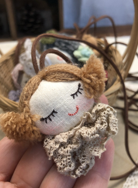 手工制作 棉麻布衣女孩日系百搭衣服装饰毛衣链挂件森林系可爱