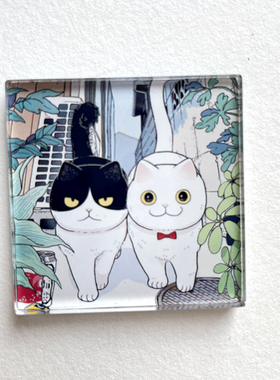 猫咪好伙伴小圆圆和小八冰箱贴