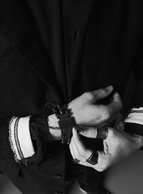 暗黑重工做旧朋克风钛钢戒指