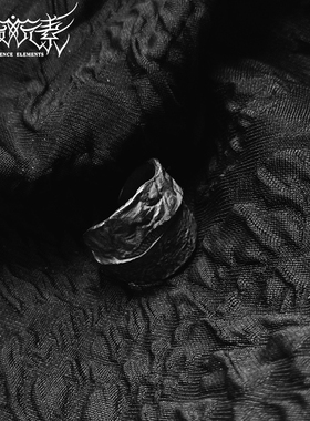 暗黑小众设计开口戒指纯银男女款