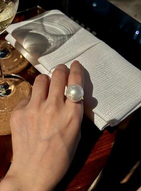 颗粒天然开口珍珠强光银正圆大