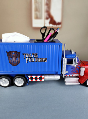 复古铁艺汽车抽纸盒笔筒道具摆件