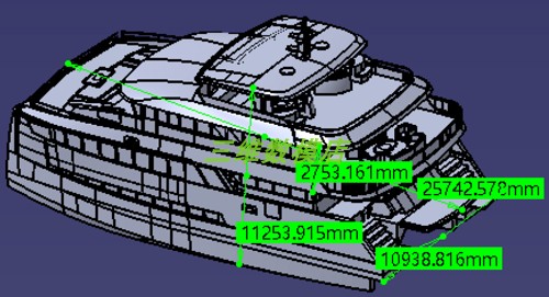 25米三层豪华游轮游艇双体船舰艇曲面3D三维几何数模型海洋船舶艇 - 图0