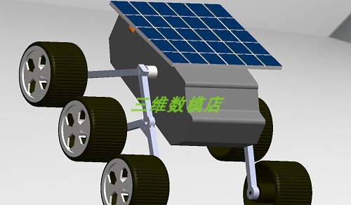 40cm6轮太阳能充电池探月球电动小车3D三维几何数模型Solidworks - 图1