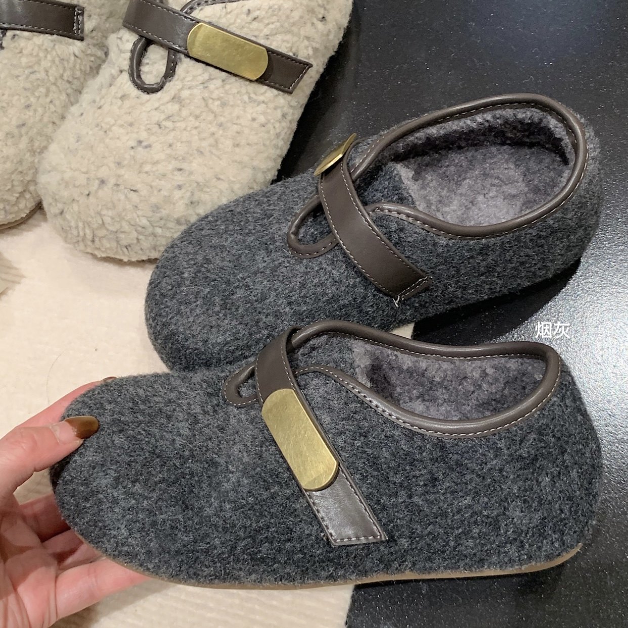 原小白白 厚底内增高保暖勃肯单鞋羊毛呢女棉鞋雪地鞋冬季毛毛鞋,淘宝优惠券,粉丝福利购,淘宝优惠卷