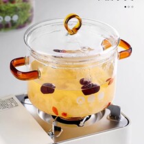 High boron silicon glass pan with clear fire black crystal furnace heated saucepan cooking noodle 1500ml